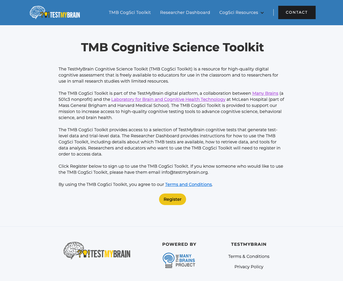 TMB CogSci Toolkit by RNW @ The Many Brains Project